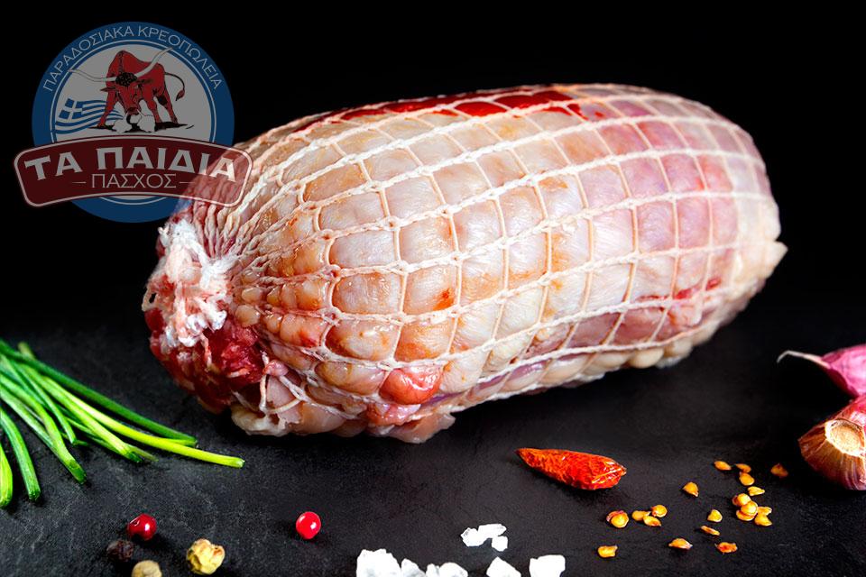 Ρολό χοιρινό γεμιστό παραγωγής μας